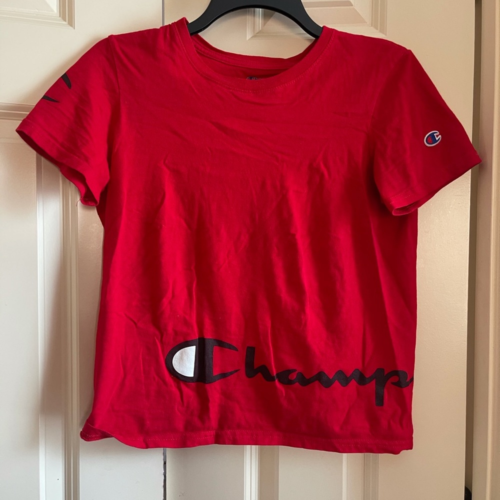 Red champion shirt